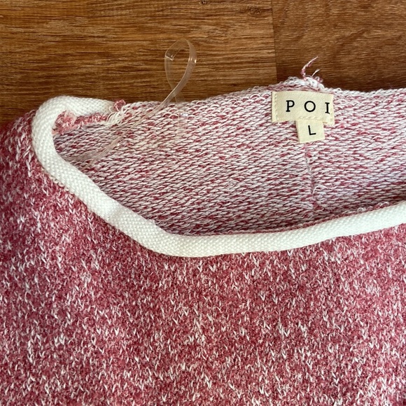 Pol Oversized Pink Rolled Edge Cropped Sweater Large - Picture 4 of 5